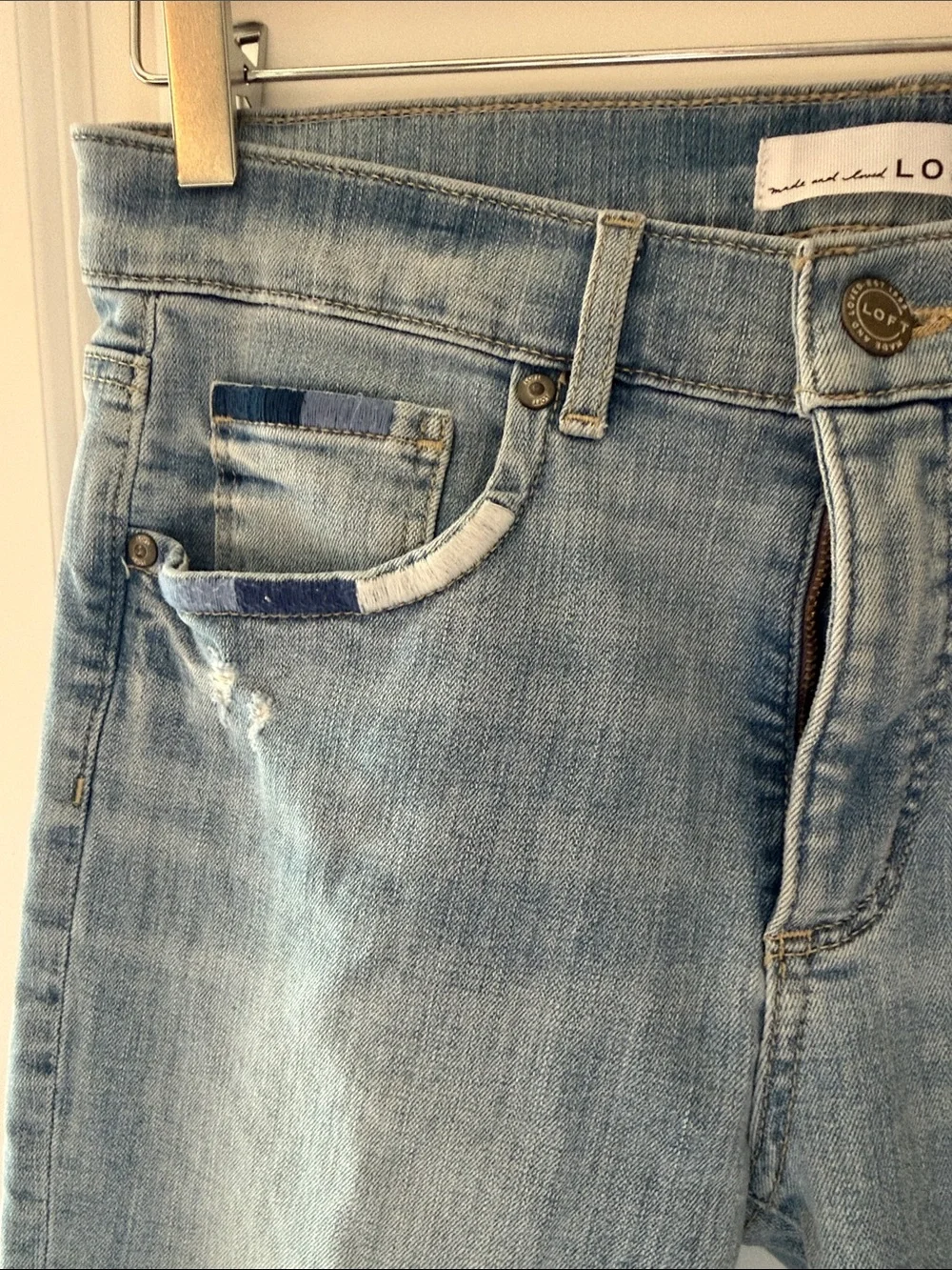 Loft Light Blue cropped Skinny Jeans - Classic Stretch Denim